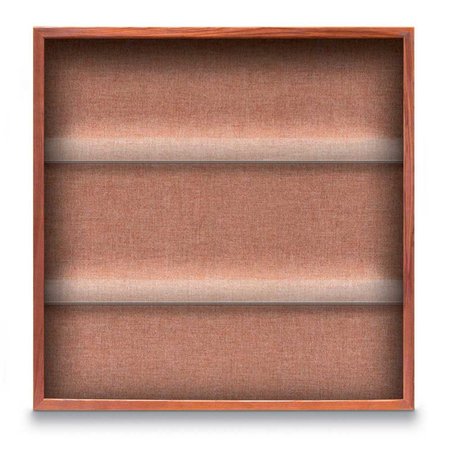 UNITED VISUAL PRODUCTS Outdoor Enclosed Combo Board, 48"x36", Satin Frame/Blue & Cork UVCB4836OD-BLUE-CORK